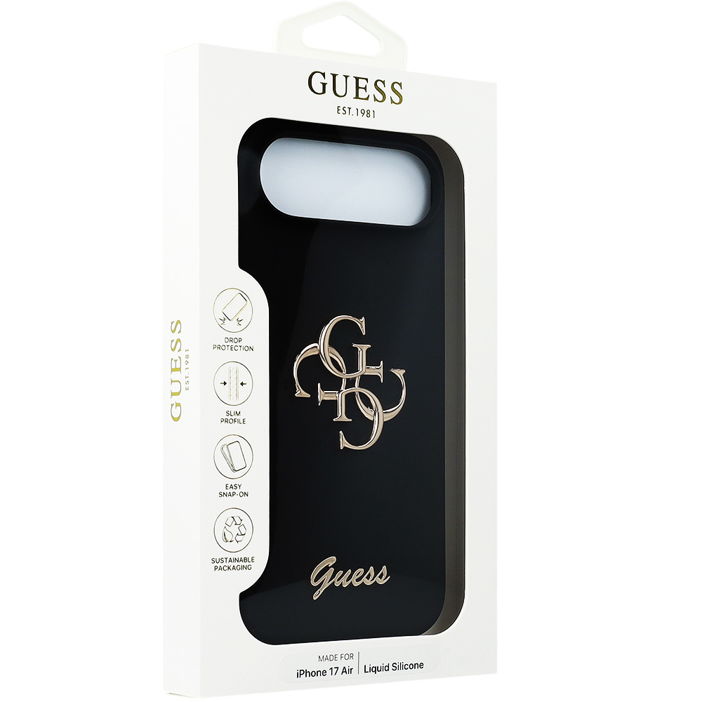 Etui Guess Hardcase Silicone Big 4G Script do iPhone Air, czarne